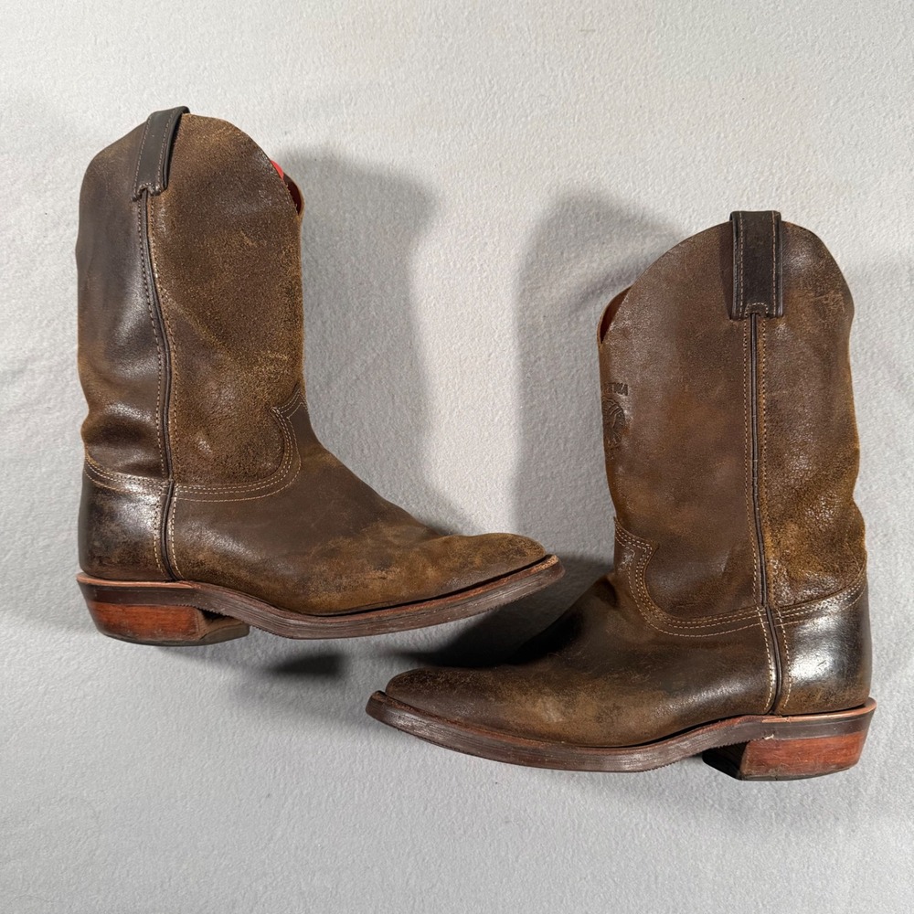 Chippewa Mens Brown Leather Western Boots 9.5EE Made in USA Vibram 27911